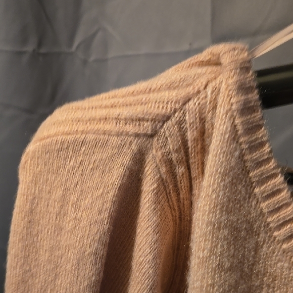 LC Lauren Conrad Tan and Gray V-Neck Sweater - Picture 6 of 7